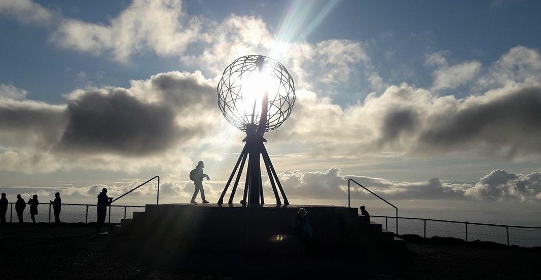 Die Mitternachtssonne am Nordkap in Norwegen